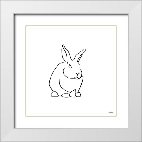 Bunny Lines III White Modern Wood Framed Art Print with Double Matting by Brown, Kyra