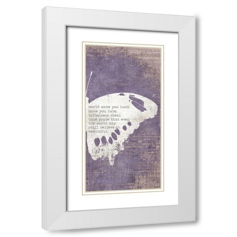 Right Butterfly White Modern Wood Framed Art Print with Double Matting by Brown, Kyra