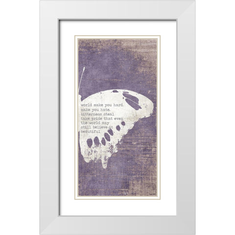Right Butterfly White Modern Wood Framed Art Print with Double Matting by Brown, Kyra