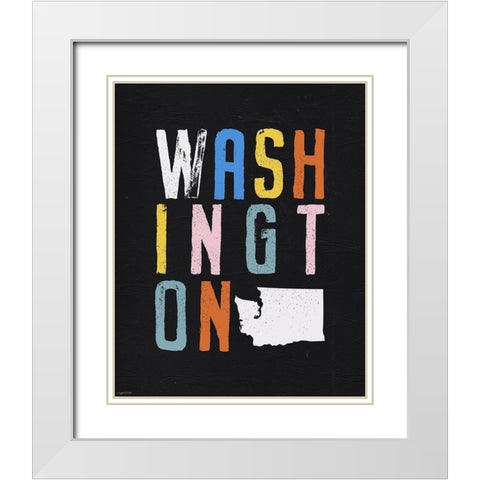Washington White Modern Wood Framed Art Print with Double Matting by Brown, Kyra