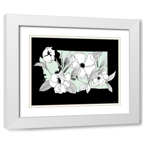 Washington Flowers White Modern Wood Framed Art Print with Double Matting by Brown, Kyra