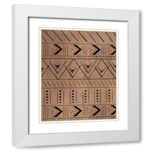 Wood Pattern White Modern Wood Framed Art Print with Double Matting by Brown, Kyra
