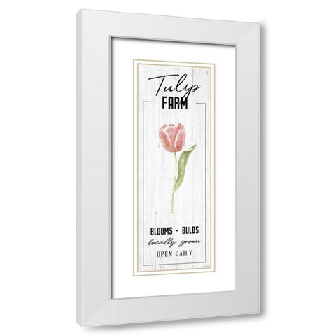 Tulip Farm White Modern Wood Framed Art Print with Double Matting by Brown, Kyra