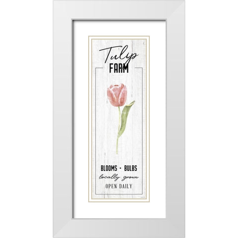 Tulip Farm White Modern Wood Framed Art Print with Double Matting by Brown, Kyra