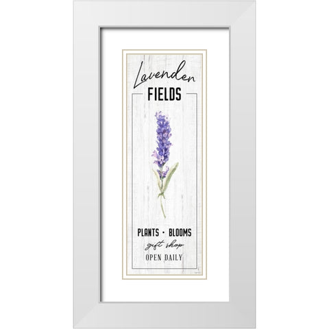 Lavender Fields White Modern Wood Framed Art Print with Double Matting by Brown, Kyra