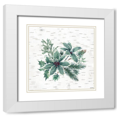 Jade Floral White Modern Wood Framed Art Print with Double Matting by Brown, Kyra