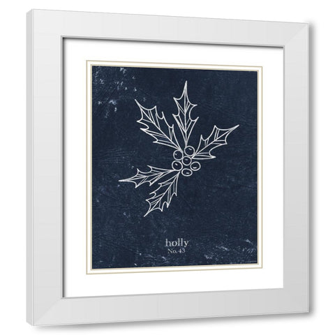 Denim Holly White Modern Wood Framed Art Print with Double Matting by Brown, Kyra