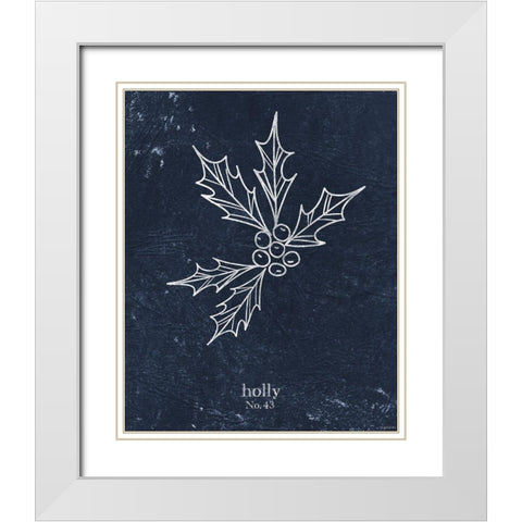 Denim Holly White Modern Wood Framed Art Print with Double Matting by Brown, Kyra