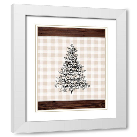 Sketchy Tree White Modern Wood Framed Art Print with Double Matting by Brown, Kyra