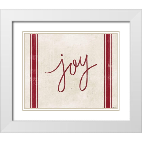 Joy Stripes White Modern Wood Framed Art Print with Double Matting by Brown, Kyra