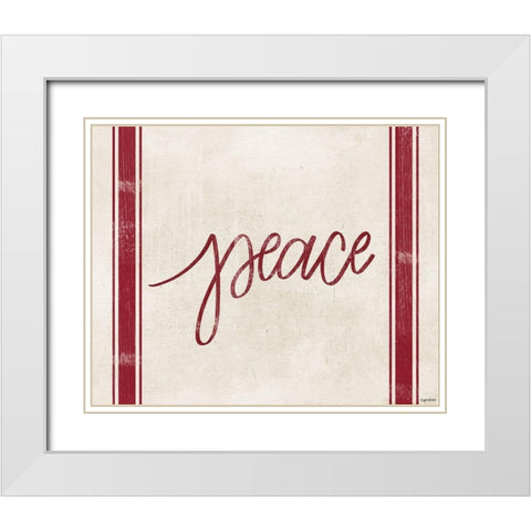 Peace Stripes White Modern Wood Framed Art Print with Double Matting by Brown, Kyra