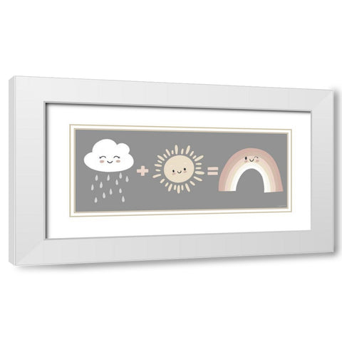Neutral Rainbow White Modern Wood Framed Art Print with Double Matting by Brown, Kyra