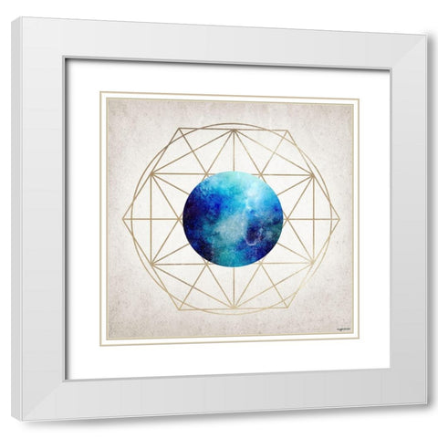Geo Planet III White Modern Wood Framed Art Print with Double Matting by Brown, Kyra