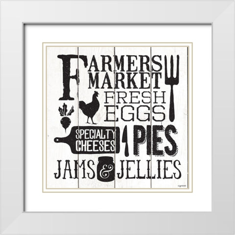 Farmers Market White Modern Wood Framed Art Print with Double Matting by Brown, Kyra