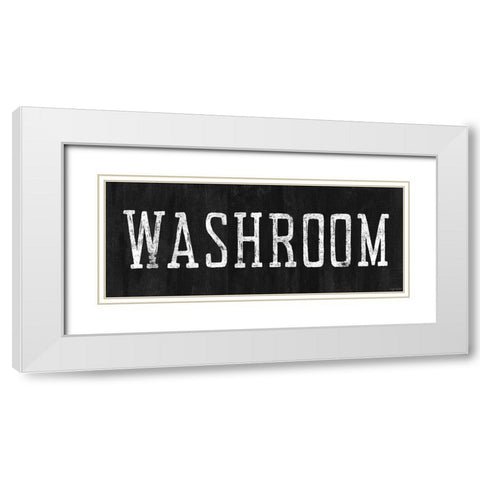 Washroom White Modern Wood Framed Art Print with Double Matting by Brown, Kyra