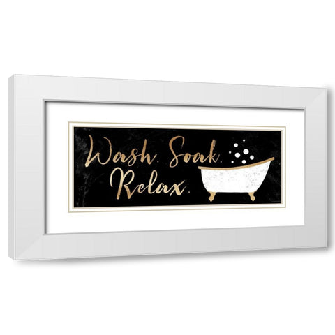 Wash, Soak, Relax White Modern Wood Framed Art Print with Double Matting by Brown, Kyra