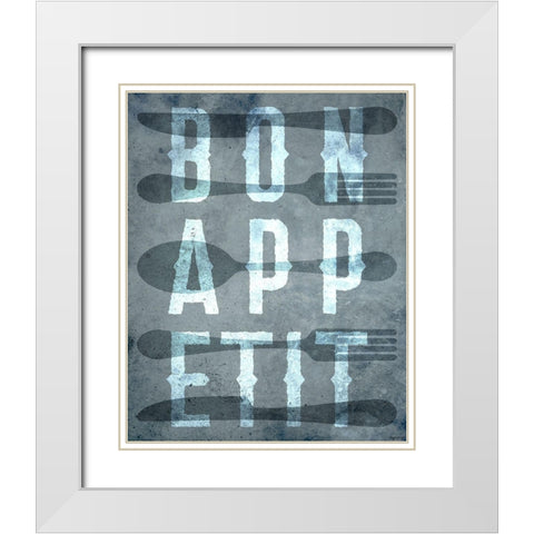Bon Appetit White Modern Wood Framed Art Print with Double Matting by Brown, Kyra