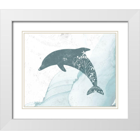 Dolphin White Modern Wood Framed Art Print with Double Matting by Brown, Kyra
