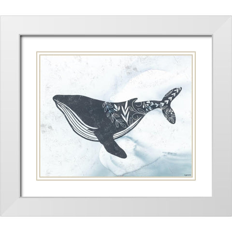 Whale White Modern Wood Framed Art Print with Double Matting by Brown, Kyra