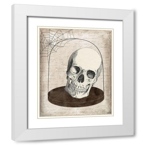Skull Jar White Modern Wood Framed Art Print with Double Matting by Brown, Kyra