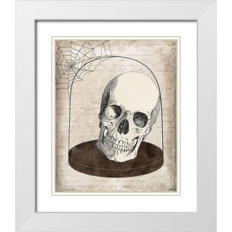 Skull Jar White Modern Wood Framed Art Print with Double Matting by Brown, Kyra