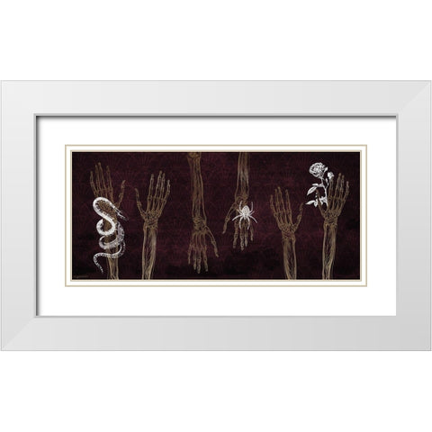 Skeleton Hands White Modern Wood Framed Art Print with Double Matting by Brown, Kyra