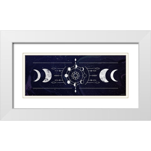 Purple Moons White Modern Wood Framed Art Print with Double Matting by Brown, Kyra