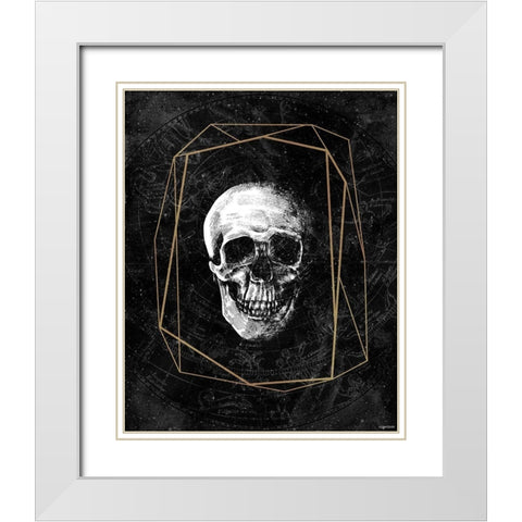 Cosmic Skull White Modern Wood Framed Art Print with Double Matting by Brown, Kyra