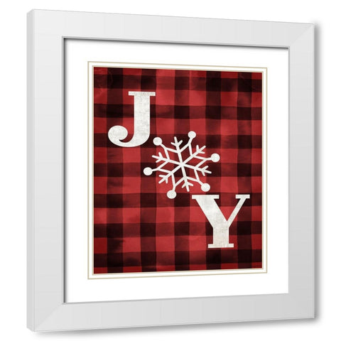 Plaid Joy White Modern Wood Framed Art Print with Double Matting by Brown, Kyra