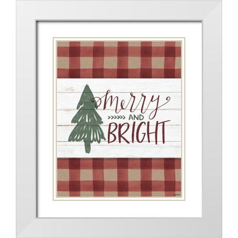 Merry and Bright White Modern Wood Framed Art Print with Double Matting by Brown, Kyra