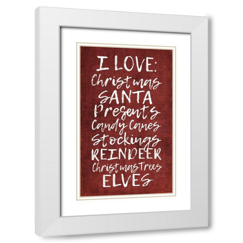 Christmas Loves White Modern Wood Framed Art Print with Double Matting by Brown, Kyra