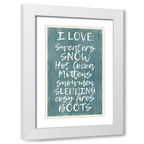 Winter Loves White Modern Wood Framed Art Print with Double Matting by Brown, Kyra