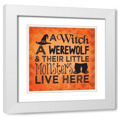 Witch Werewolf White Modern Wood Framed Art Print with Double Matting by Brown, Kyra