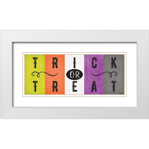 Trick or Treat Stripes White Modern Wood Framed Art Print with Double Matting by Brown, Kyra