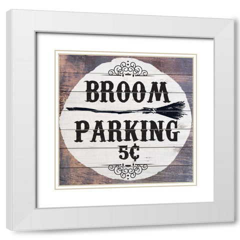 Broom Parking White Modern Wood Framed Art Print with Double Matting by Brown, Kyra