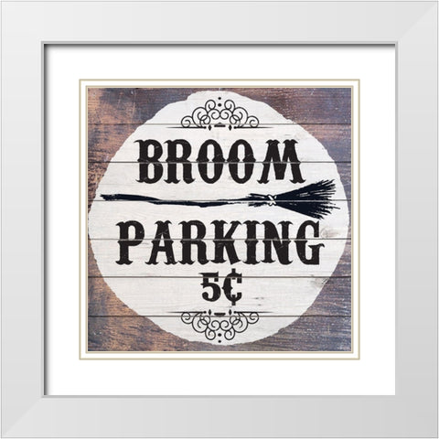 Broom Parking White Modern Wood Framed Art Print with Double Matting by Brown, Kyra