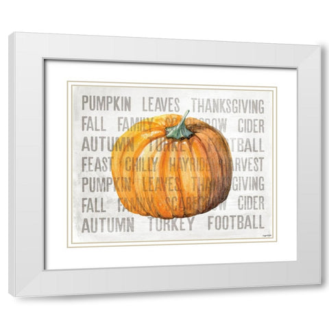 Harvest Pumpkin White Modern Wood Framed Art Print with Double Matting by Brown, Kyra