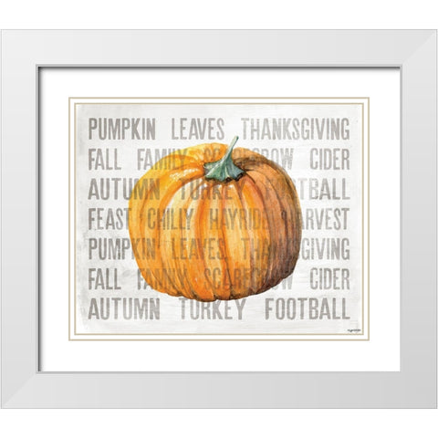 Harvest Pumpkin White Modern Wood Framed Art Print with Double Matting by Brown, Kyra