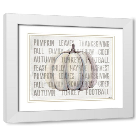 Harvest White Pumpkin White Modern Wood Framed Art Print with Double Matting by Brown, Kyra