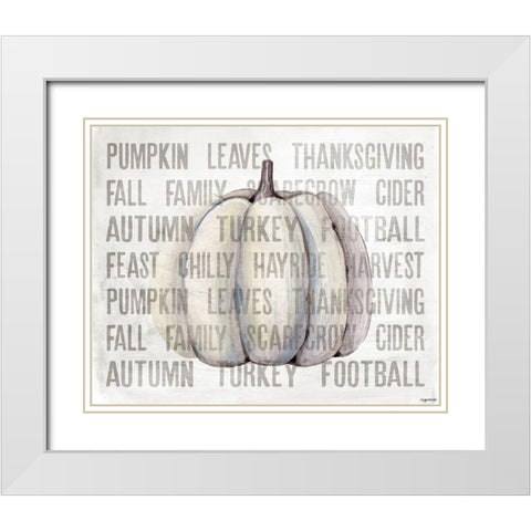 Harvest White Pumpkin White Modern Wood Framed Art Print with Double Matting by Brown, Kyra
