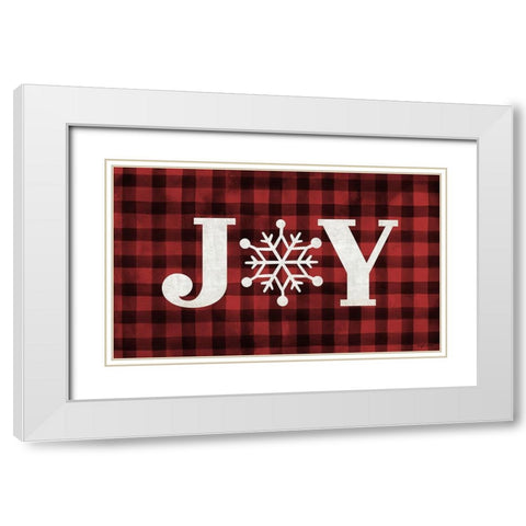Plaid Joy White Modern Wood Framed Art Print with Double Matting by Brown, Kyra