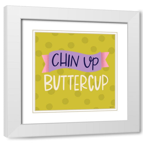 Chin Up Buttercup White Modern Wood Framed Art Print with Double Matting by Brown, Kyra