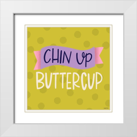 Chin Up Buttercup White Modern Wood Framed Art Print with Double Matting by Brown, Kyra
