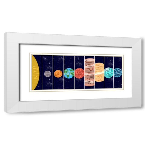 Solar System White Modern Wood Framed Art Print with Double Matting by Brown, Kyra