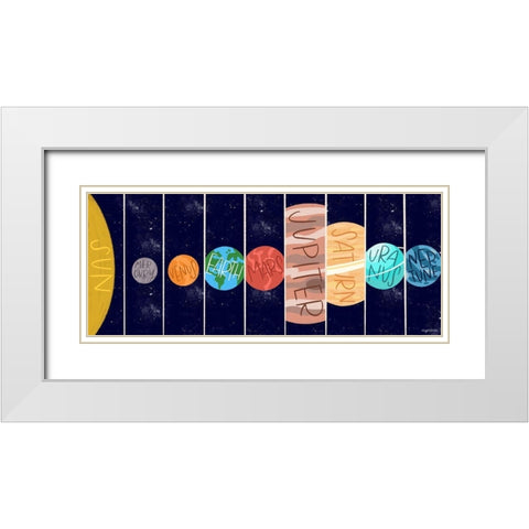 Solar System White Modern Wood Framed Art Print with Double Matting by Brown, Kyra