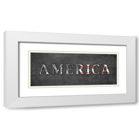 America   White Modern Wood Framed Art Print with Double Matting by Brown, Kyra