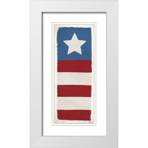 Star Flag White Modern Wood Framed Art Print with Double Matting by Brown, Kyra