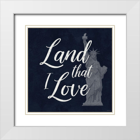 Land That I Love White Modern Wood Framed Art Print with Double Matting by Brown, Kyra