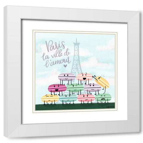 Macaroons White Modern Wood Framed Art Print with Double Matting by Brown, Kyra
