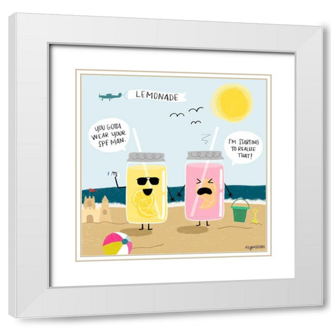 Lemonade White Modern Wood Framed Art Print with Double Matting by Brown, Kyra